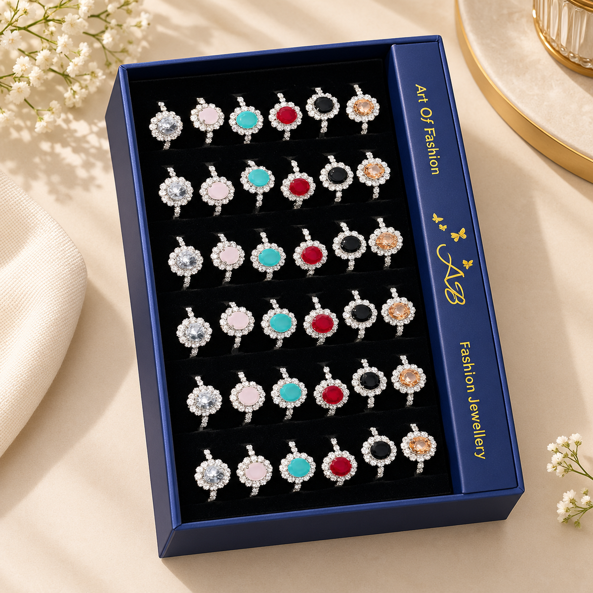 Crystal Halo Cocktail Ring – Statement Jewellery for Every Occasion