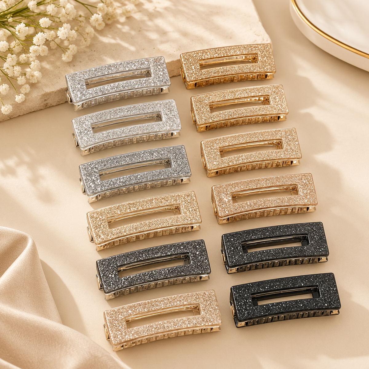 Sparkle Grip Claw Clip – Strong Hold Glitter Hair Clip